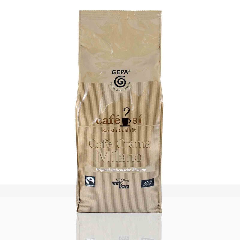 Gepa Cafe Si Cafe Crema Milano  4 x 1kg Ganze Bohne, Bio Fairtrade